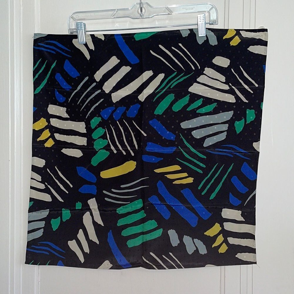 Vtg‎ 60s/70s black & green square scarf